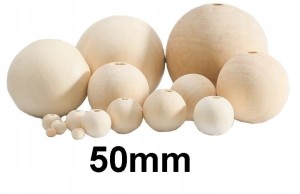 Korale kulki drewniane DIY rękodzieło 50mm 5szt