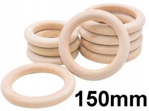 Kółka ringi drewniane DIY rękodzieło 150mm 1szt