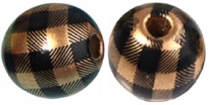 Korale kulki drewniane rękodzieło kratka 16mm 5szt