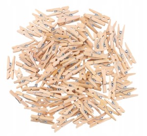 Klamerki drewniane MINI spinacze żabki 25mm 100szt