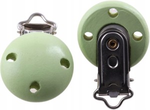 Drewniany klips zawieszka do smoczka ZIELONY 30mm