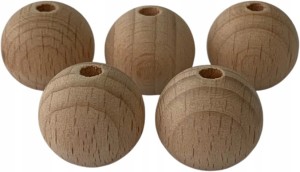 Korale kulki drewniane BUKOWE rękodzieło 20mm 5szt