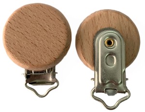 Drewniany klips zawieszka do smoczka 30mm BUK