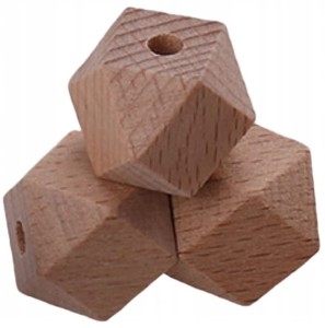 Korale HEKS drewno BUK DIY rękodzieło 12mm 10szt