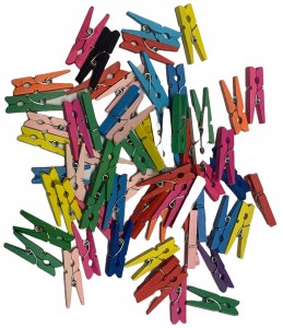 Klamerki drewniane MINI spinacze żabki 30mm 50szt