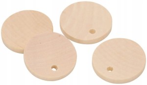 Bileciki prezent zawieszki drewniane DIY 40mm 4szt