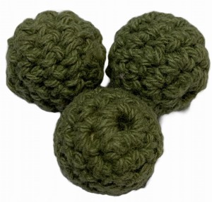 Koraliki Drewniane Wełniane Khaki DIY 16mm 3szt