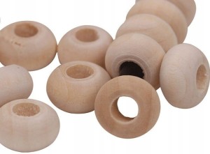 Korale PIERŚCIENIE drewniane DIY 14x8mm 10szt