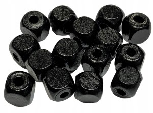 Drewniana kostka kwadrat 10x10mm CZARNE 100szt