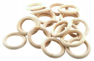 Kółka drewniane ringi do makramy aniołków DEFEKTY 65mm 50szt