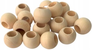 Korale koraliki kulki drewniane duży otwór DIY 10mm 500szt