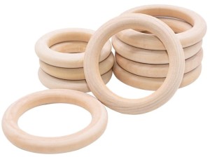 Kółka ringi drewniane DIY rękodzieło 20mm 10szt